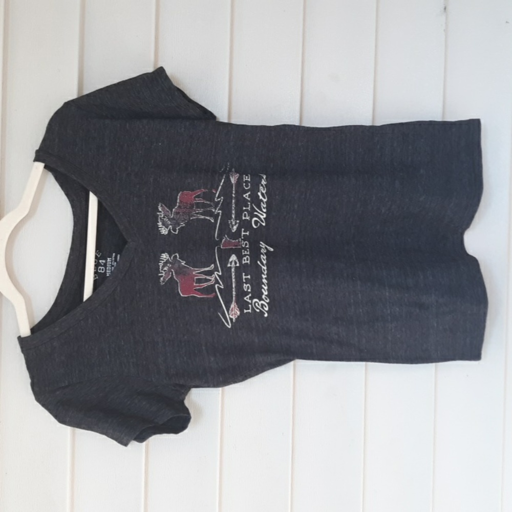 NEW Boundary waters MNgraphic tee t-shirt moose last best place medium